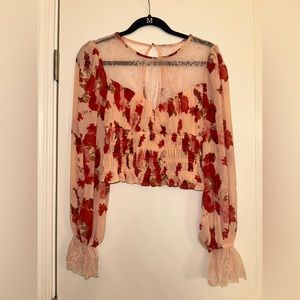 Free People Floral Lace Top